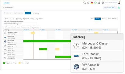 Module Intranet Software Modul Fuhrpark