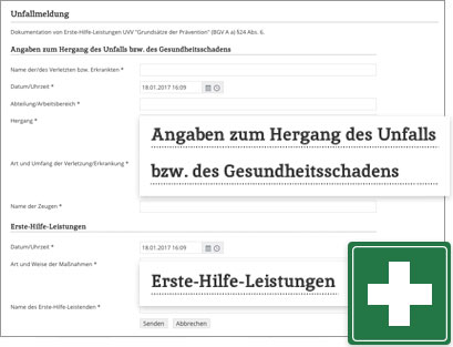 Module Intranet Software Modul Unfallmeldung